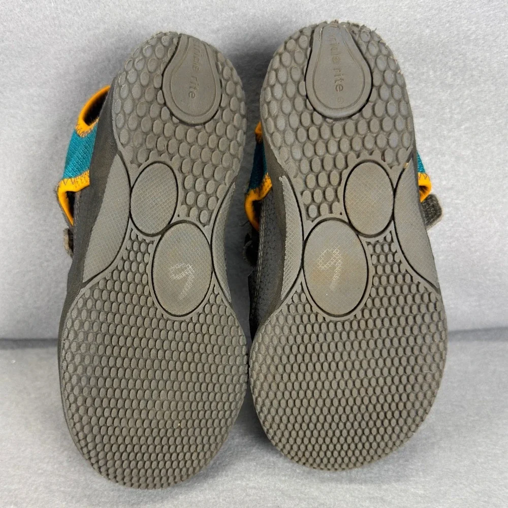 Stride Rite 9.5 Closed Toe Water Sandals Grey Teal Orange Memory Foam Sporty